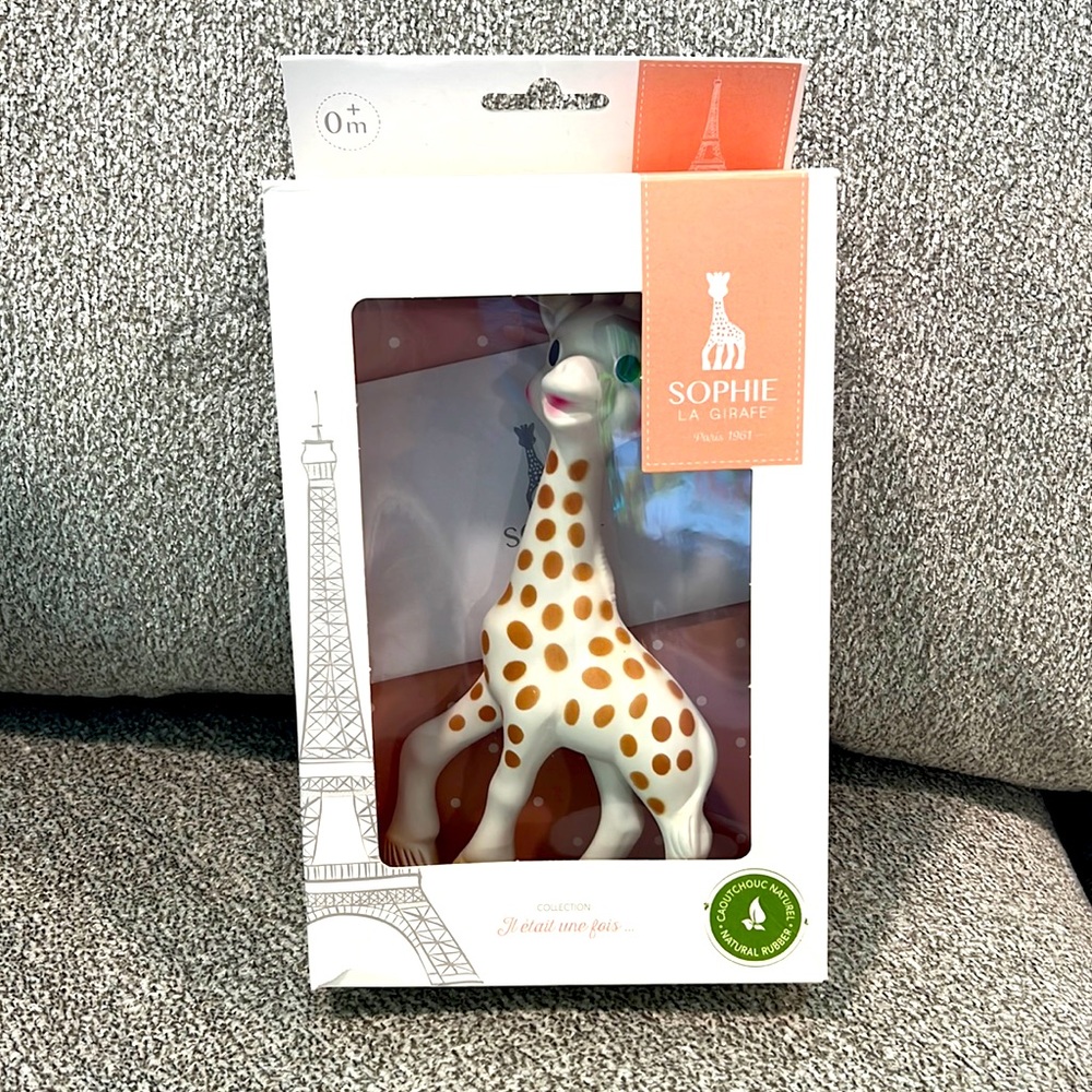 Sophie the giraffe teething toy for babies.
